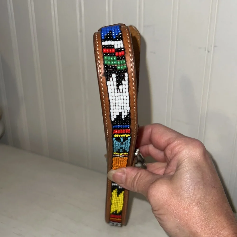 Vintage Justin Western beaded ladies belt size 28
